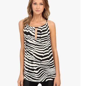 NWT Trina Turk Women's Satou Zebra Silk Top Size XS